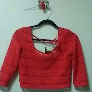 Hi...POSH...Friends midriff HOT RED TOP